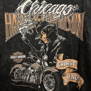 Black oversized Harley Davidson t shirt